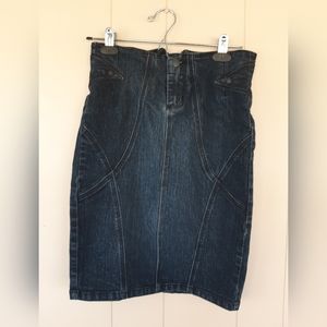 Ricki's Dark Denim Jean Skirt Size 2 Fall Urban Cowgirl Western Business Casual
